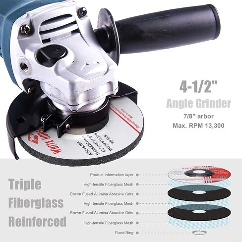 TRAMULL Metal Grinding Wheel 4-1/2'' x 1/4'' x 7/8'' for Angle Grinders,Type 27 Depressed Center Disc (25 PCS) in Saudi Arabia