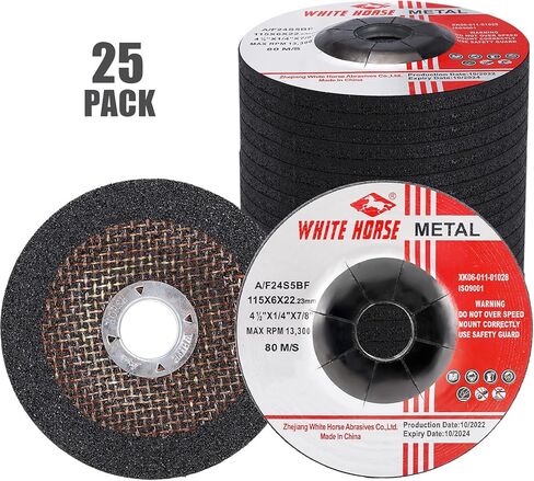 TRAMULL Metal Grinding Wheel 4-1/2'' x 1/4'' x 7/8'' for Angle Grinders,Type 27 Depressed Center Disc (25 PCS) in Saudi Arabia