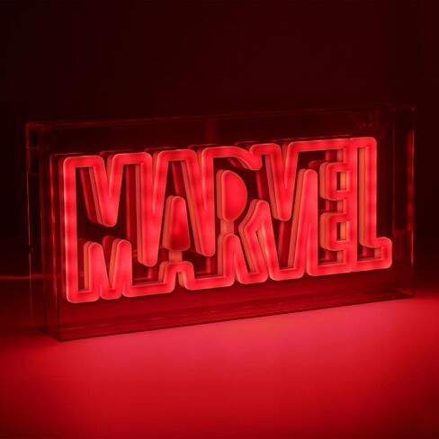 لافتة مضيئة بشعار Paladone Marvel LED نيون - قابلة للتركيب على الحائط أو قائمة بذاتها - ديكور وهدية لغرفة Marvel مرخصة رسميًا in Kuwait
