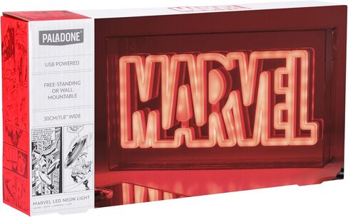 لافتة مضيئة بشعار Paladone Marvel LED نيون - قابلة للتركيب على الحائط أو قائمة بذاتها - ديكور وهدية لغرفة Marvel مرخصة رسميًا in Kuwait