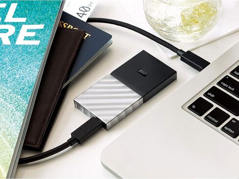 WD 256GB My Passport SSD External Portable Drive, USB 3.1, Up to 540 MB/s - WDBKVX2560PSL-WESN in Saudi Arabia