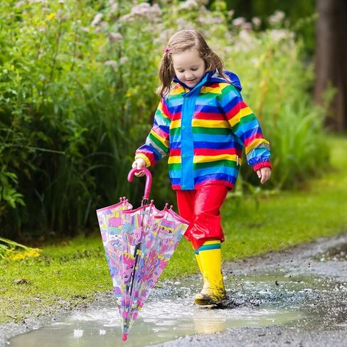 Kids Umbrella Clear Bubble Umbrellas for Rain,Transparent Dome Safety Windproof Umbrella with Easy-Grip Hook Handle for Toddler Girls and Boys in Kuwait