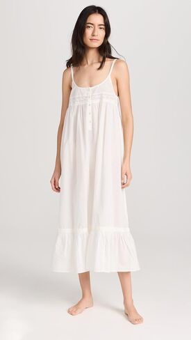 THE GREAT. Women's The Eyelet Ruffle Tank Night Dress in Saudi Arabia