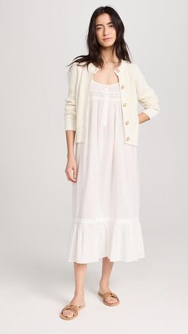 THE GREAT. Women's The Eyelet Ruffle Tank Night Dress in Saudi Arabia