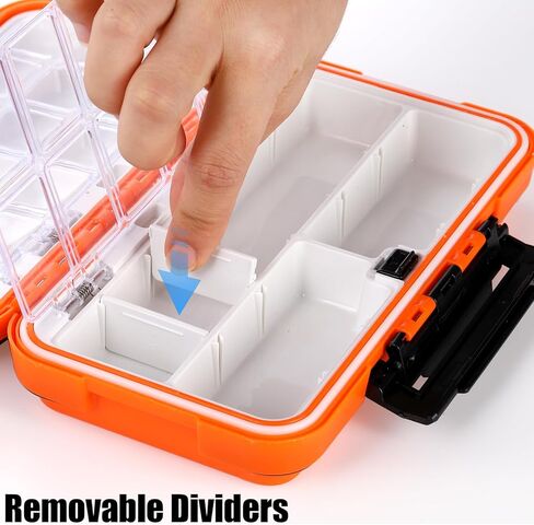 ZENFUN 3 Packs Fishing Lure Box, Fishing Tackle Box, Fishing Tackle Storage Trays, Bait Storage Case, Accessory Boxes, Thicker Plastic, Waterproof and Airtight(Orange, Green, Grey) in Kuwait