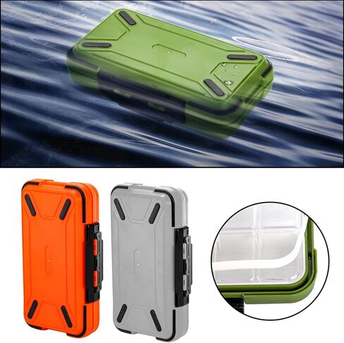 ZENFUN 3 Packs Fishing Lure Box, Fishing Tackle Box, Fishing Tackle Storage Trays, Bait Storage Case, Accessory Boxes, Thicker Plastic, Waterproof and Airtight(Orange, Green, Grey) in Kuwait