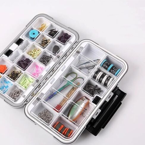 ZENFUN 3 Packs Fishing Lure Box, Fishing Tackle Box, Fishing Tackle Storage Trays, Bait Storage Case, Accessory Boxes, Thicker Plastic, Waterproof and Airtight(Orange, Green, Grey) in Kuwait