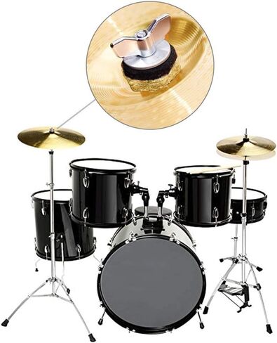 TUOREN Set of 21 Pieces Cymbal Replacement Accessories Cymbal Felts Hi-Hat Clutch Felt Hi Hat Cup Felt Cymbal Sleeves with Wing Nuts, Washer Replacement Black in Saudi Arabia