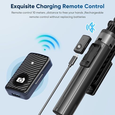 Selfie Stick Tripod for iPhone Stand for Video Recording,53 Inch Selfie Light for iPhone with Light,360 Degree Adjustable Quadripod for Cell Phone Gopro with Remote Aluminium Black in Saudi Arabia