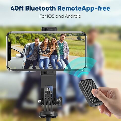 Selfie Stick Tripod for iPhone Stand for Video Recording,53 Inch Selfie Light for iPhone with Light,360 Degree Adjustable Quadripod for Cell Phone Gopro with Remote Aluminium Black in Saudi Arabia