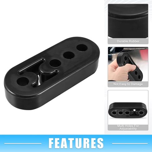 A ABSOPRO Car Exhaust Hangers Rubber with 4 Hole 12mm Hole Size Muffler Bracket Mount Black (Set of 2) in Saudi Arabia