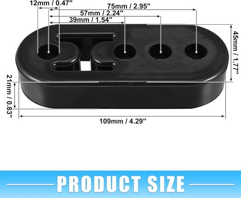 A ABSOPRO Car Exhaust Hangers Rubber with 4 Hole 12mm Hole Size Muffler Bracket Mount Black (Set of 2) in Saudi Arabia