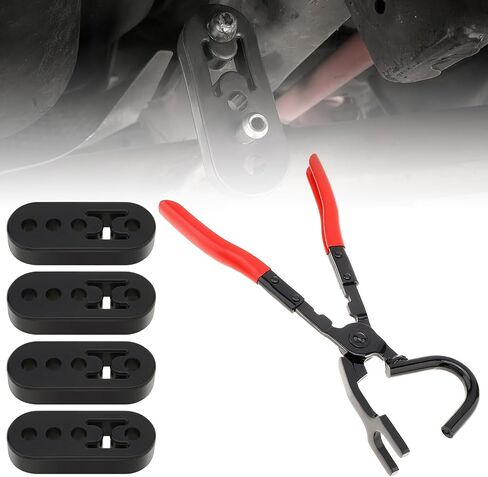 Omninmo Heavy Duty Exhaust Hanger Removal Pliers Rubber Grommets Removal Muffler Rubber Hanger Pliers Exhaust Hanger Removal Pliers (1 pack exhaust plier with 4 pack rubber exhaust hangers) in Saudi Arabia