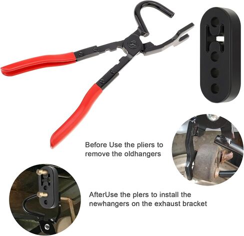 Omninmo Heavy Duty Exhaust Hanger Removal Pliers Rubber Grommets Removal Muffler Rubber Hanger Pliers Exhaust Hanger Removal Pliers (1 pack exhaust plier with 4 pack rubber exhaust hangers) in Saudi Arabia