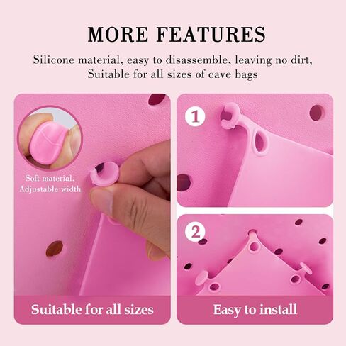 SAMIQU Silicone Beach Tote Bag Organizer Compatible with Bogg Bag, Phone Holder Cup Holder Insert Divider, Bogg Bag Accessory Pink in Saudi Arabia