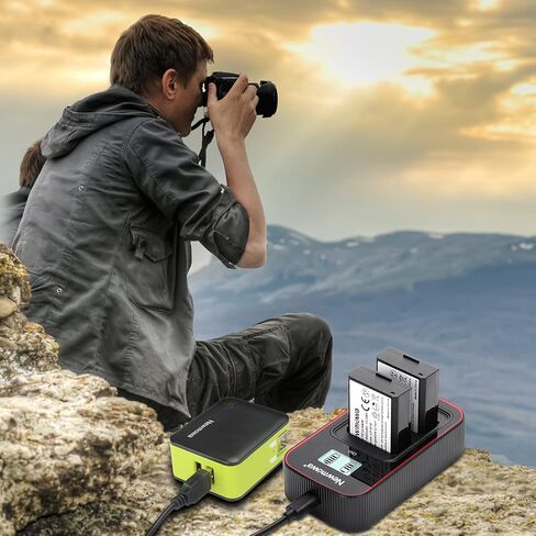 بطارية بديلة Newmowa LP-E10 (عبوتان) وشاشة LCD ذكية شاحن USB مزدوج لكاميرا Canon LP-E10 وCanon EOS Rebel T3 وT5 وT6 وT7 و1100D و1200D و2000D و4000D وKiss X50 وKiss X70 الرقمية in Kuwait