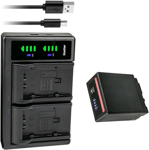 Kastar VW-VBG6 Pro LTD2 USB Battery Charger Compatible with Panasonic AG-AC130AEJ, AG-AC130AP, AG-AC160, AG-AC160A, AG-AC160AEJ, AG-AC160AP, AG-HMC40, AG-HMC43, AG-HMC45A Camera in Kuwait