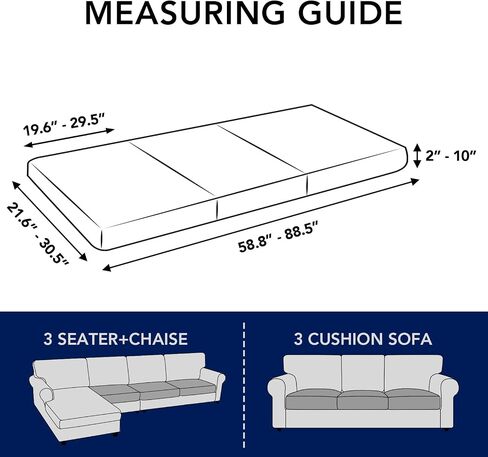PureFit Super Stretch Fleece Couch Cushion Covers - Individual Sofa Cushion Covers Sets, Washable Sofa Seat Covers Cushion Protector with Elastic Bottom (2 Pieces Cushion XL Loveseat, Beige) in Saudi Arabia