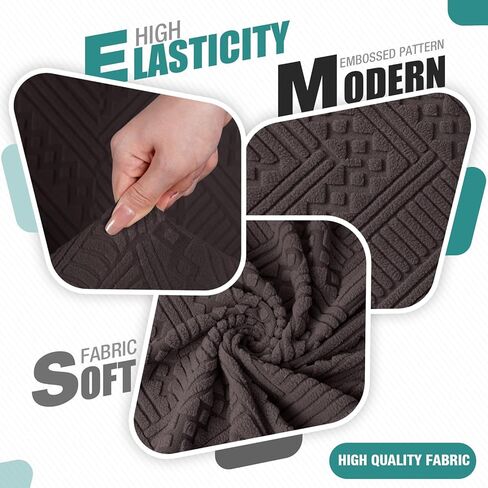 غطاء أريكة قابل للتمدد من Ruaozz على شكل حرف L قطعة واحدة غطاء أريكة مع كرسي استرخاء يمين على شكل حرف L غطاء أريكة منزلق قابل للغسل من قماش الجاكار الناعم مع قطعتين من أغطية الوسائد، رمادي in Kuwait