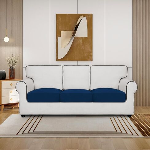 PureFit Super Stretch Fleece Couch Cushion Covers - Individual Sofa Cushion Covers Sets, Washable Sofa Seat Covers Cushion Protector with Elastic Bottom (2 Pieces Cushion XL Loveseat, Beige) in Saudi Arabia