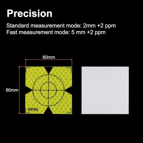 HARFINGTON 20pcs Survey Reflector Sheets 60mm Self-Adhesive Reflective Tape Survey Target Mark for Total Stations, Green in Saudi Arabia