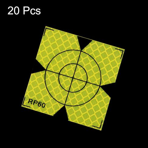 HARFINGTON 20pcs Survey Reflector Sheets 60mm Self-Adhesive Reflective Tape Survey Target Mark for Total Stations, Green in Saudi Arabia