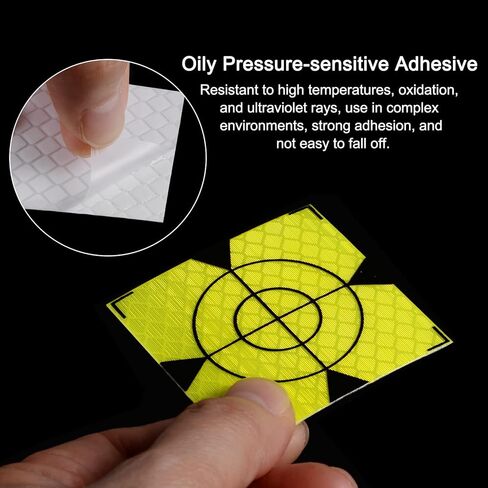 HARFINGTON 20pcs Survey Reflector Sheets 60mm Self-Adhesive Reflective Tape Survey Target Mark for Total Stations, Green in Saudi Arabia