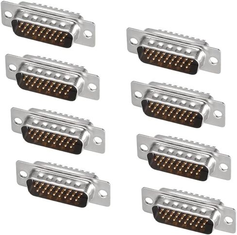 uxcell D-sub Connector Male Plug 26-pin 3-Row Port Terminal Breakout Solder Type for Mechanical Equipment CNC Computers Black Pack of 4 in Kuwait
