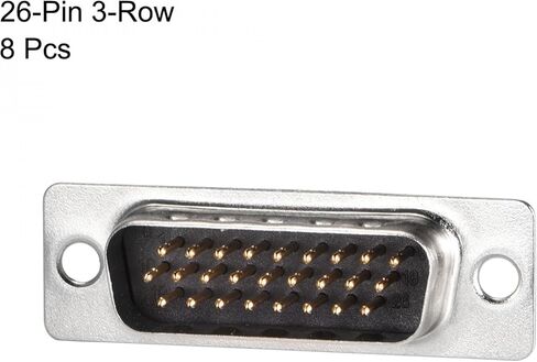 uxcell D-sub Connector Male Plug 26-pin 3-Row Port Terminal Breakout Solder Type for Mechanical Equipment CNC Computers Black Pack of 4 in Kuwait