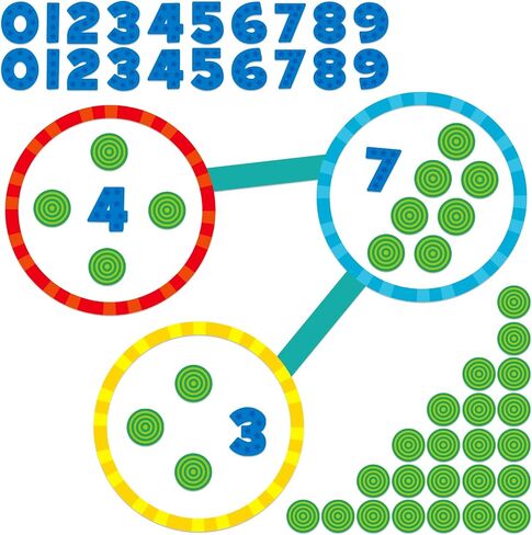 CHUNNIN 75 قطعة مجموعة روابط أرقام الرياضيات المغناطيسية للطلاب، ألعاب روابط أرقام خط الأرقام المغناطيسية لأدوات التلاعب بالرياضيات على السبورة البيضاء، مستلزمات إكسسوارات المساعدة in Saudi Arabia