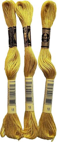 DMC 6-Strand Embroidery Cotton 8.7yd - Yellow Plum - 117-18 - Bundle of 3 Skeins in Saudi Arabia