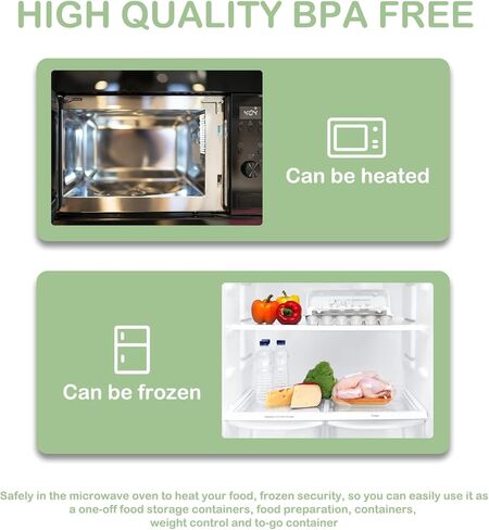 مركز لوحة MBC MAT، 50 عبوة (38 أونصة) حاوية طعام مكونة من حجرة واحدة - حاوية طعام مستطيلة الشكل مع صندوق غداء محمول بغطاء - قابل للتكديس - خالٍ من البيسفينول A - مجمد / ميكروويف / غسالة أطباق آمن - تخزين قابل لإعادة الاستخدام in Kuwait