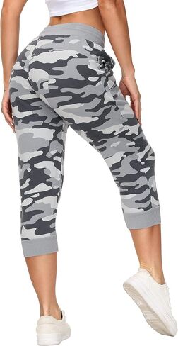 SPECIALMAGIC Women's Sweatpants Capri Pants Cropped Jogger Running Pants Lounge Loose Fit Drawstring Waist with Side Pockets in Saudi Arabia