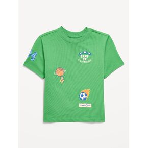 تي شيرت Old Navy كبير الحجم بأكمام قصيرة ورسومات عيد ميلاد للأولاد الصغار - CHRYSALIS in Kuwait