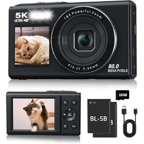 Kids Camera for Girls Age 3-12,1080P Digital Camera for Children,Dual Lens Selfie Toddler Camera Toy with 16GB SD Card,Kids Birthday Gifts for Girls in Kuwait