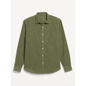 Old Navy Classic Fit Linen-Blend Shirt - Matcha Green in Kuwait