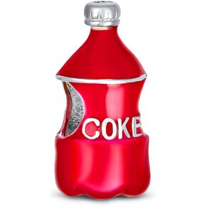 Soda Lover Red Enamel Drink Coke Bottle Charm Bead For Women Teen .925 Sterling Silver Fits European Charm Bracelet in Saudi Arabia
