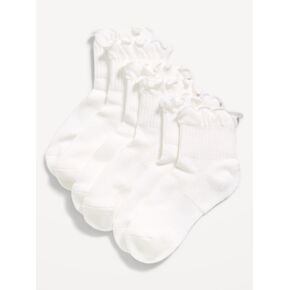 Old Navy Ruffled Athletic Socks 3-Pack for Girls - White Lilies in Saudi Arabia