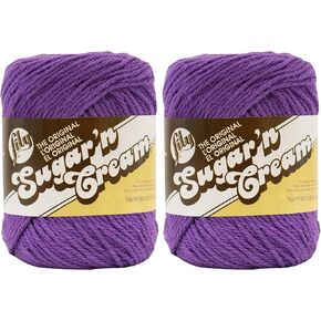 Lily Sugar 'n Cream The Pritical Solid Fyn ، 2.5 أوقية ، مقياس 4 متوسطة ، قطن 100 ٪ - الأرجواني - غسل الآلة والجفاف (حزمة 2) in Kuwait