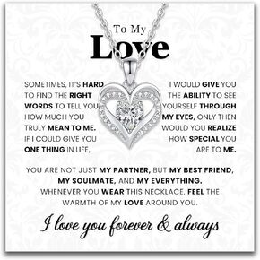 ShinyHug To My Wife Necklace from Husband- Gifts for Girlfriend, Fiancé, Soulmate Jewelry for Women on Christmas, Birthday, Anniversary & Valentine's Day in Saudi Arabia