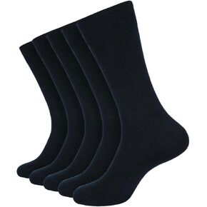 MERNEST Men's Dress Socks Pack of 5 - Lightweight Cotton Crew Socks for Men - Super Soft Breathable Ribbed Dress Sock in Saudi Arabia