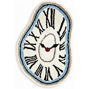 Melting Clock Rug Tufted Dali Surreal Carpet – Funky Non-Slip Roman Numeral Rug for Bedroom, Dorm, Bathroom, Aesthetic Room Decor, 36"x23" (92x58cm) in Saudi Arabia