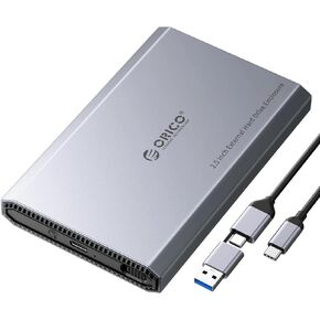 ORICO Aluminum 3.5 Hard Drive Enclosure with USB 3.2 Gen 2 6Gbps Transfer Speed, Fit for 3.5/2.5 Inch SATA HDD SSD Up to 20TB, USB C to USB C/A 2 in 1 Cable Compatible with MacBook Windows(DD35-C3) in Saudi Arabia