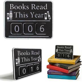 عداد الكتب المقروءة هذا العام، متتبع الكتب لهدف القراءة، ديكورات المكتبة، لافتة عداد الكتب مع الكتب المقروءة هذا العام (أسود) in Kuwait