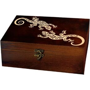 arricraft 1 Pc Wooden Keepsake Storage Box, Patterned Turtle Seaweed Rectangle Pine Tarot Card Memory Box for Anniversary Jewelry Board Storage 24x14x9cm (9.45x5.51x3.54 inches) in Saudi Arabia