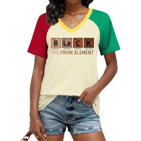 Black History Shirts for Women Black History Month Shirt I Am Black T Shirt V Neck African American Graphic Tees in Kuwait
