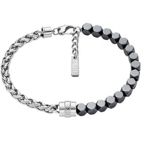 Diesel Stainless Steel and Hematite Beaded Bracelet (Model: DX1647931) in Kuwait
