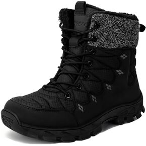 ZIGSAM Men's Snow Boots Non-Slip Insulated Shell Cold Weather Warm Shoes Hiking Water Resistant Winter Outdoor Boots Grip-pro in Kuwait