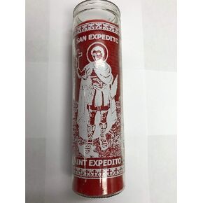 Saint Expedite (San Expedito) 7 Day 1 Color Unscented Red Candle in Glass in Saudi Arabia