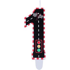 Racing Cars Themed Birthday Candle, Car Number Cake Topper Red White Checkered Candle Party Decorations Supplies for Boys Birthday (Number 2) in Saudi Arabia
